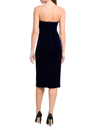 TOM FORD Women's Plunge Sweetheart Velvet Cocktail Dress - Purple Blue | Thumbnail 5