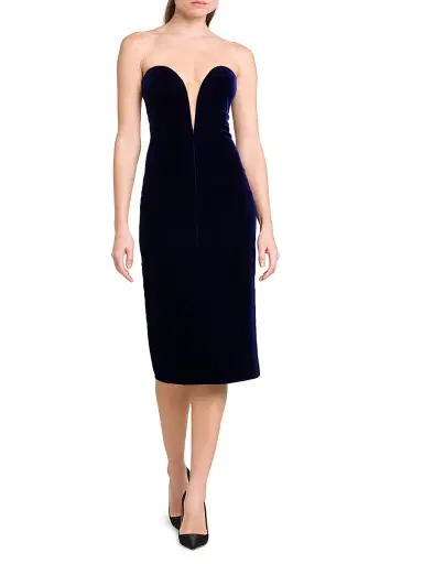 TOM FORD Women's Plunge Sweetheart Velvet Cocktail Dress - Purple Blue | Thumbnail 6