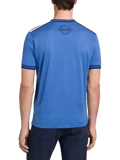 Stefano Ricci Men's Silk and Cotton Crewneck Sweater - Blue - Size 50 | Thumbnail 3 Stefano Ricci Men's Silk and Cotton Crewneck Sweater - Blue - Size 50 | Thumbnail 3