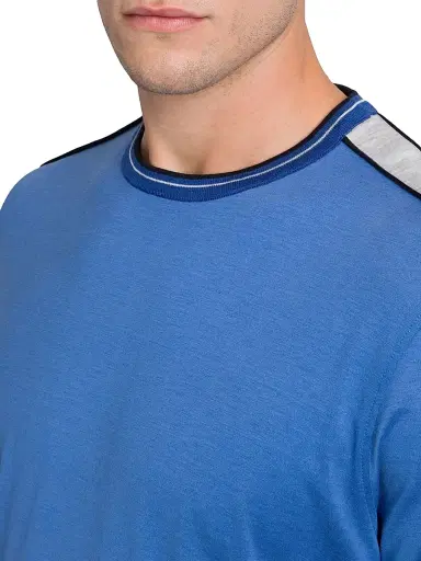 Stefano Ricci Men's Silk and Cotton Crewneck Sweater - Blue - Size 50 | Thumbnail 4 Stefano Ricci Men's Silk and Cotton Crewneck Sweater - Blue - Size 50 | Thumbnail 4