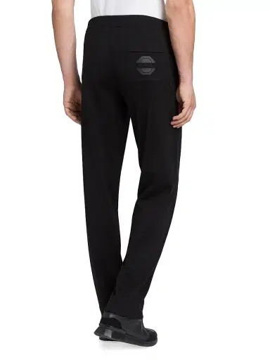 Stefano Ricci Men's Cotton and Silk Blend Jogging Trousers - Black - Size 44 | Thumbnail 3