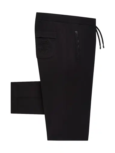 Stefano Ricci Men's Cotton and Silk Blend Jogging Trousers - Black - Size 44 | Thumbnail 1