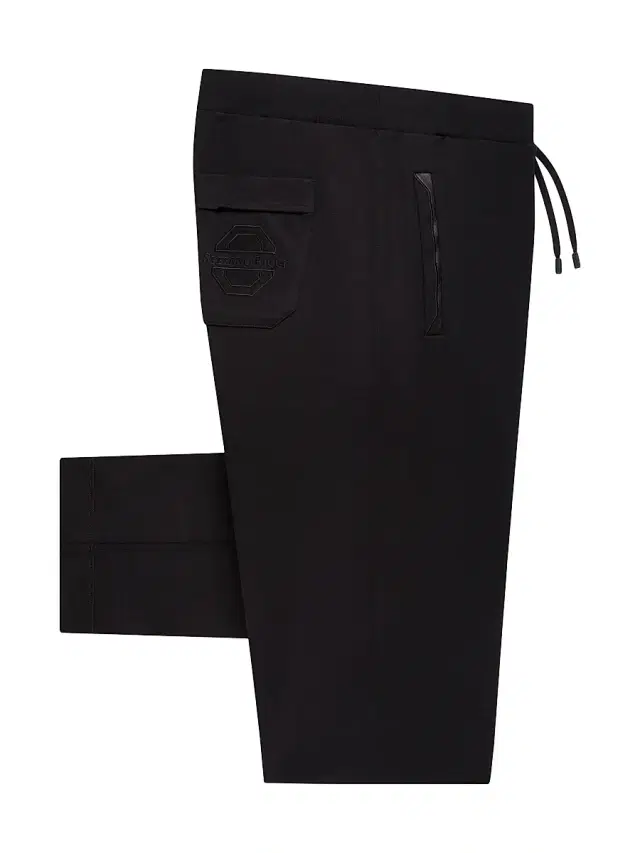 Men's Cotton and Silk Blend Jogging Trousers - Black