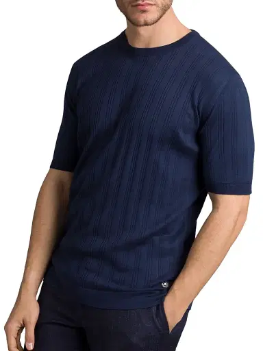 Stefano Ricci Men's Exclusive Vicuna and Cotton Sweater - Deep Blue - Size 52 | Thumbnail 2 Stefano Ricci Men's Exclusive Vicuna and Cotton Sweater - Deep Blue - Size 52 | Thumbnail 2