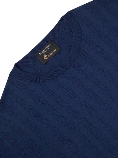 Stefano Ricci Men's Exclusive Vicuna and Cotton Sweater - Deep Blue - Size 52 | Thumbnail 6 Stefano Ricci Men's Exclusive Vicuna and Cotton Sweater - Deep Blue - Size 52 | Thumbnail 6