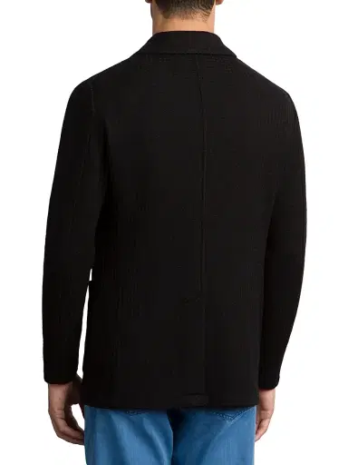 Stefano Ricci Men's Silk and Cotton Knit Jacket - Black - Size 52 | Thumbnail 3