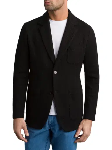 Stefano Ricci Men's Silk and Cotton Knit Jacket - Black - Size 52 | Thumbnail 1