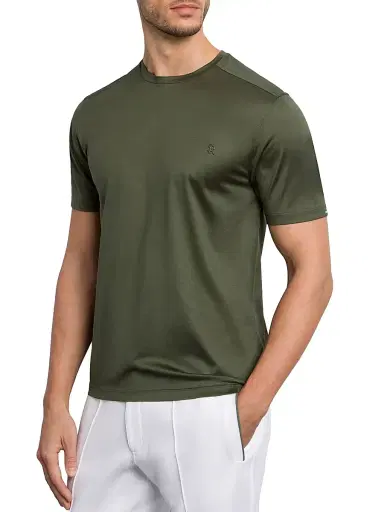 Stefano Ricci Men's Cotton T-Shirt - Dark Green - Size Medium | Thumbnail 2