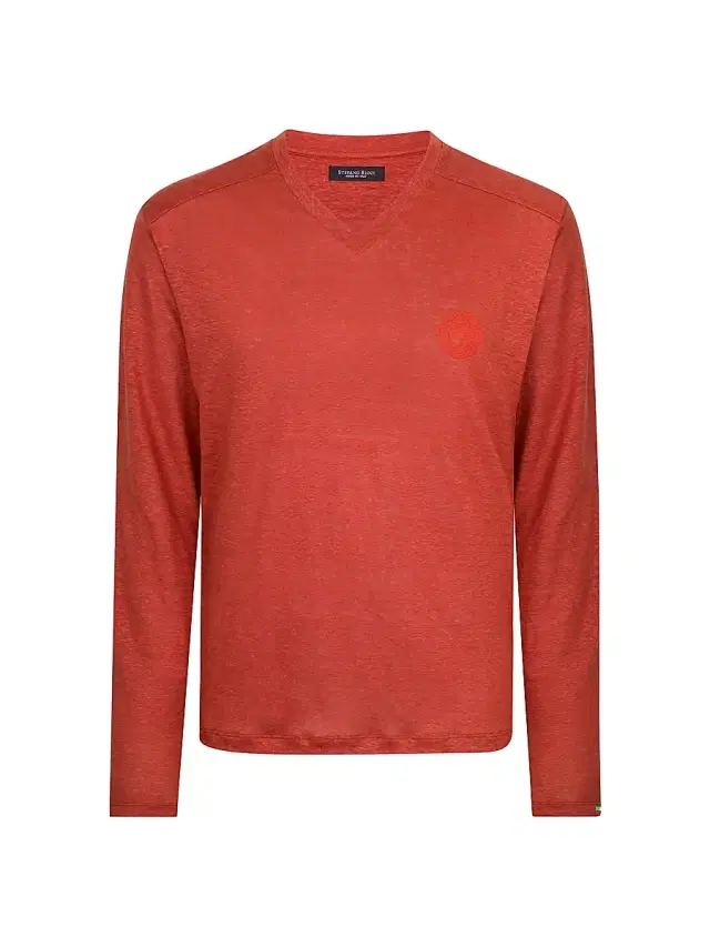 Men's Linen T-Shirt - Orange