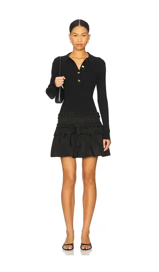 Ganni Melange Rib Knit Mini Dress