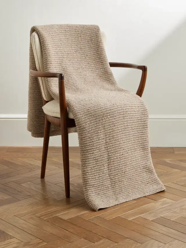 Inis Meáin Ribbed Merino Wool and Cashmere-Blend Blanket - Men