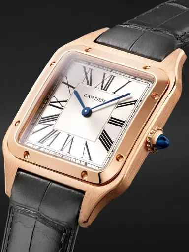 Cartier Santos-Dumont Large 43.5mm 18-Karat Rose Gold and Alligator Watch, Ref. No. WGSA0116 - Men | Thumbnail 3
