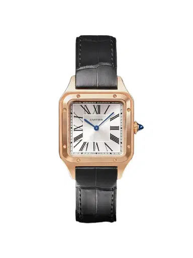 Cartier Santos-Dumont Large 43.5mm 18-Karat Rose Gold and Alligator Watch, Ref. No. WGSA0116 - Men | Thumbnail 1
