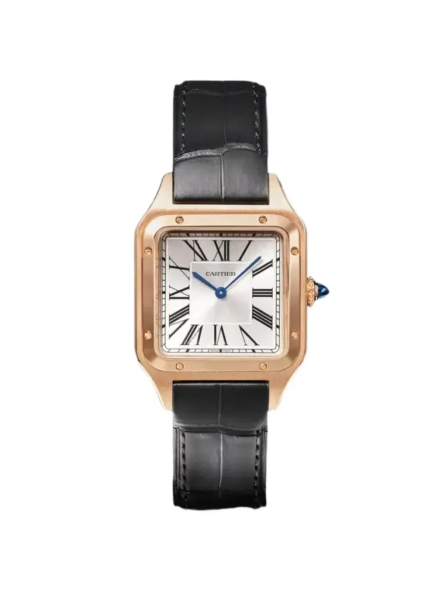 Cartier Santos-Dumont Large 43.5mm 18-Karat Rose Gold and Alligator Watch, Ref. No. WGSA0116 - Men