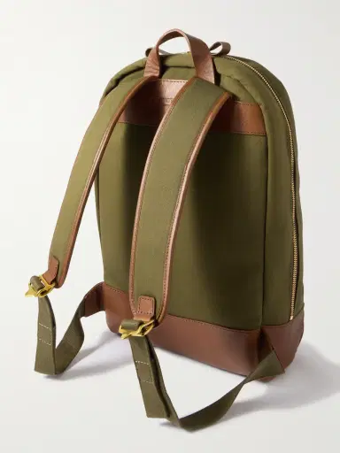 Bennett Winch Logo-Embroidered Leather-Trimmed Cotton-Canvas Backpack - Men | Thumbnail 3 Bennett Winch Logo-Embroidered Leather-Trimmed Cotton-Canvas Backpack - Men | Thumbnail 3