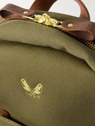 Bennett Winch Logo-Embroidered Leather-Trimmed Cotton-Canvas Backpack - Men | Thumbnail 4 Bennett Winch Logo-Embroidered Leather-Trimmed Cotton-Canvas Backpack - Men | Thumbnail 4