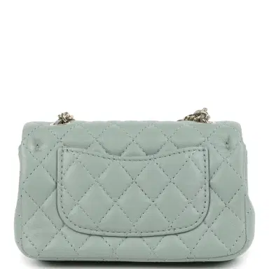 Chanel Chanel Nano Classic Double Flap Bag Charm Dark Green Lambskin Light Gold Hardware | Thumbnail 4 Chanel Chanel Nano Classic Double Flap Bag Charm Dark Green Lambskin Light Gold Hardware | Thumbnail 4