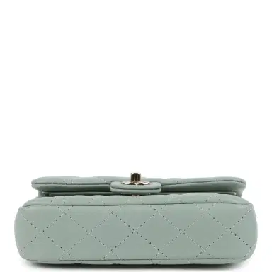 Chanel Chanel Nano Classic Double Flap Bag Charm Dark Green Lambskin Light Gold Hardware | Thumbnail 6 Chanel Chanel Nano Classic Double Flap Bag Charm Dark Green Lambskin Light Gold Hardware | Thumbnail 6