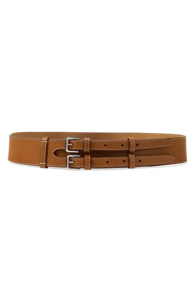 Ralph Lauren Double-Buckle Skinny Waist Belt