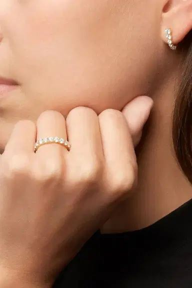 Melissa Kaye Sadie Eternity Band - Yellow Gold - 3mm | Thumbnail 2 Melissa Kaye Sadie Eternity Band - Yellow Gold - 3mm | Thumbnail 2
