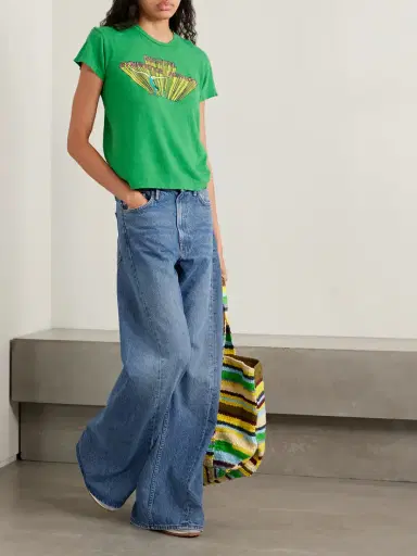Mother Snacks! The Lemon Twist Mid-rise Wide-leg Jeans | Thumbnail 2