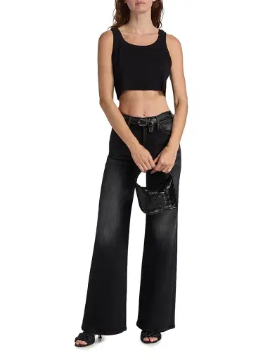 Mother Women's The Hustler Roller Sneak Jeans - Not Today Satan | Thumbnail 2 Mother Women's The Hustler Roller Sneak Jeans - Not Today Satan | Thumbnail 2