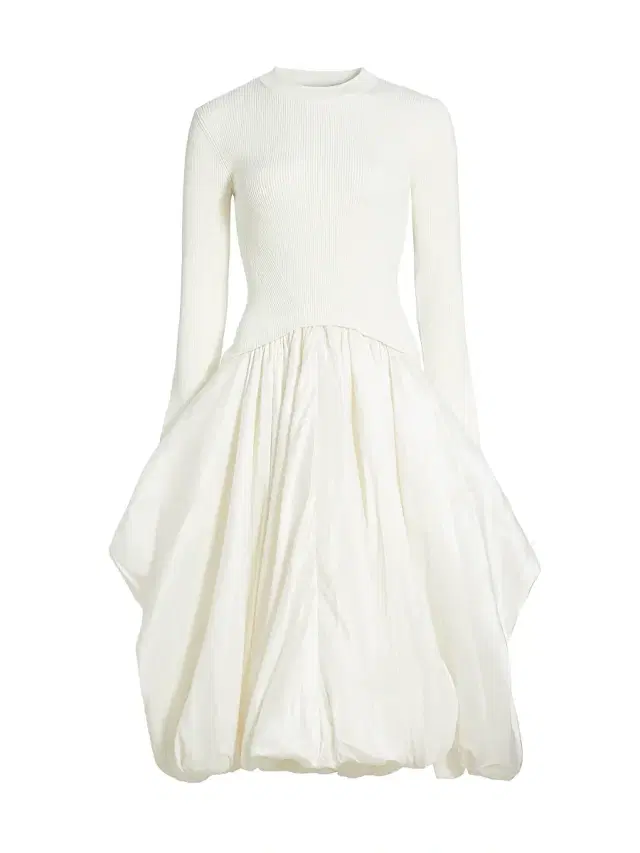 SIMKHAI Women's Kenlie Mixed-Media Bubble Skirt Midi-Dress -