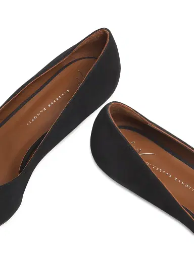 Giuseppe Zanotti Women's 50MM Cap-Toe Leather Kitten-Heel Pumps - Nero Oro - Size 11.5 | Thumbnail 3