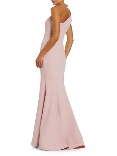 Mac Duggal Women's Flower-Detailed Crepe One-Shoulder Mermaid Gown - Blush - Size 14 | Thumbnail 2