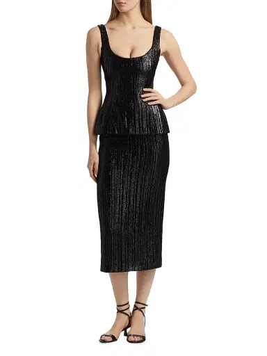 PRABAL GURUNG Women's Sequined Corset Seam Tank | Thumbnail 2