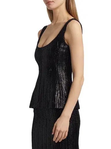 PRABAL GURUNG Women's Sequined Corset Seam Tank | Thumbnail 4