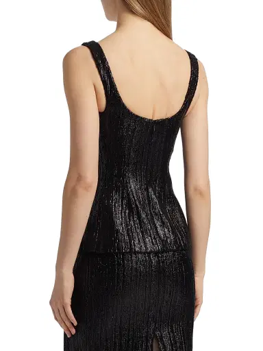 PRABAL GURUNG Women's Sequined Corset Seam Tank | Thumbnail 5