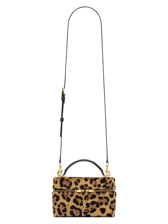 Saint Laurent Women's Gaby Vanity Bag in Pony Hair Leather - Brown Black
