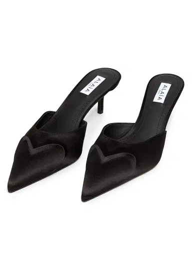 ALAIA Women's Satin 55MM Mules - Noir | Thumbnail 2 ALAIA Women's Satin 55MM Mules - Noir | Thumbnail 2