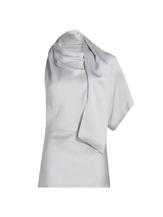 Stella McCartney Women's Satin Asymmetric Top - Pearl Blue