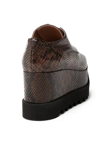 Stella McCartney Women's Elyse Snakeskin-Printed Platform Sneakers - Coffee - Size 11 | Thumbnail 3