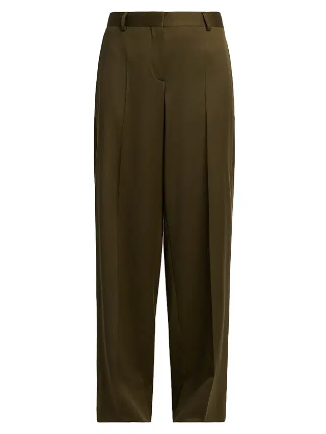 Stella McCartney Women's Shiny Tailoring Loose Trousers - Khaki