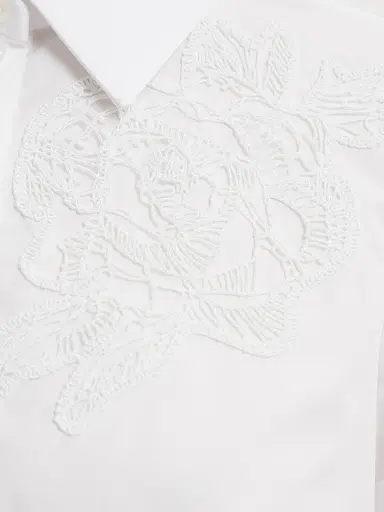 Erdem Women's Floral Appliqué Cotton Shirt - White | Thumbnail 7