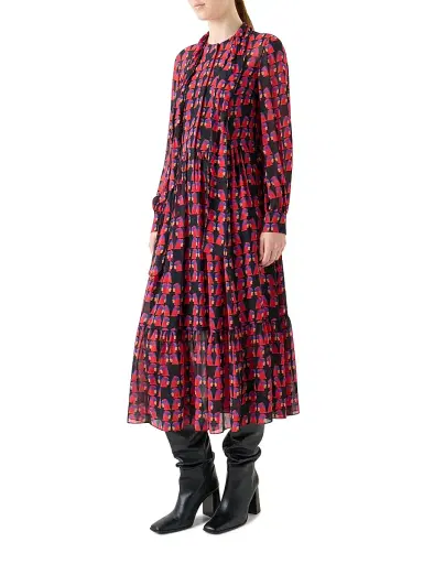 Akris punto Women's Francoise Hardy Printed Midi-Dress - Black Multicolor - Size 8 | Thumbnail 4 Akris punto Women's Francoise Hardy Printed Midi-Dress - Black Multicolor - Size 8 | Thumbnail 4