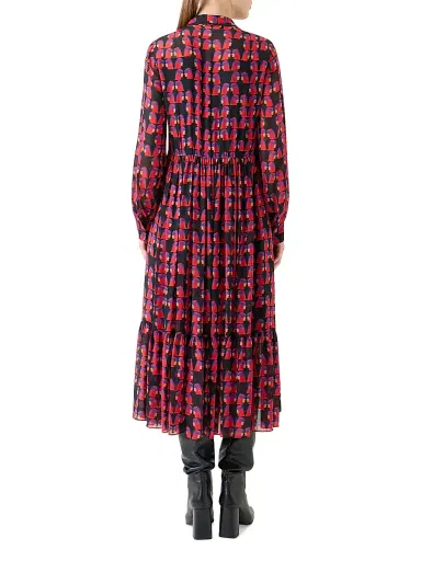 Akris punto Women's Francoise Hardy Printed Midi-Dress - Black Multicolor - Size 8 | Thumbnail 5 Akris punto Women's Francoise Hardy Printed Midi-Dress - Black Multicolor - Size 8 | Thumbnail 5