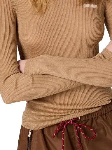 Miu Miu Women's Cashmere and Silk Sweater | Thumbnail 4 Miu Miu Women's Cashmere and Silk Sweater | Thumbnail 4