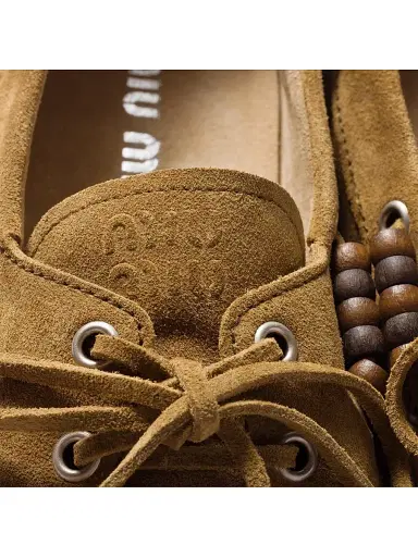 Miu Miu Women's Suede Tassel Loafers - Light Brown - Size 11 | Thumbnail 4 Miu Miu Women's Suede Tassel Loafers - Light Brown - Size 11 | Thumbnail 4