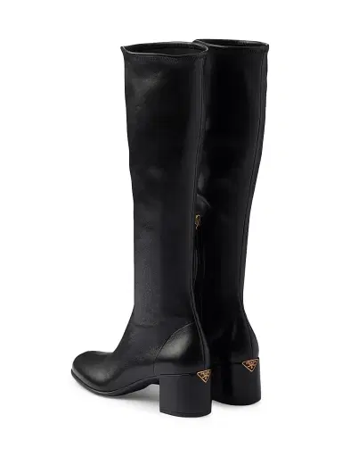 Prada Women's Stretch Nappa Leather Boots - Black - Size 11 | Thumbnail 3