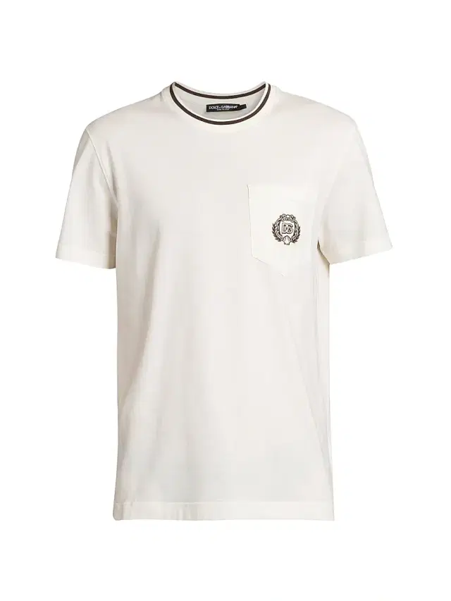 Men's Logo Cotton Crewneck T-Shirt - Bianco Naturale