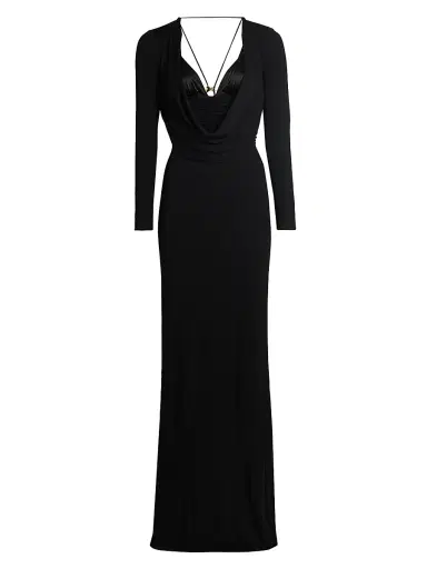 Elisabetta Franchi Women's Red Carpet Crêpe Jersey Column Gown - Nero | Thumbnail 1