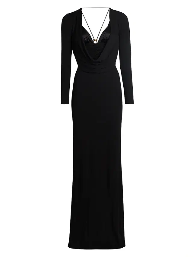 Elisabetta Franchi Women's Red Carpet Crêpe Jersey Column Gown - Nero