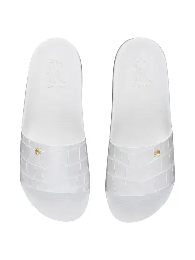 Stefano Ricci Men's Crocodile Leather Slides - White - Size 12 | Thumbnail 4