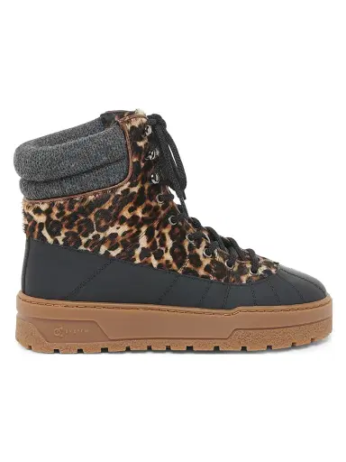 Pollini Women's Ice Cracker Printed Calf-Hair Platform Ankle Boots - Leopard Black Wood - Size 11 | Thumbnail 1 Pollini Women's Ice Cracker Printed Calf-Hair Platform Ankle Boots - Leopard Black Wood - Size 11 | Thumbnail 1