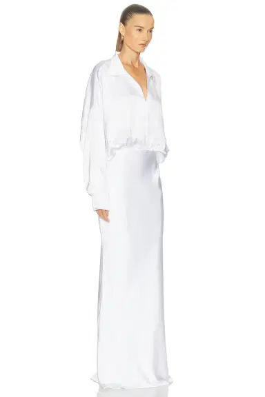 Norma Kamali Super Oversized Boyfriend Shirt Gown | Thumbnail 2