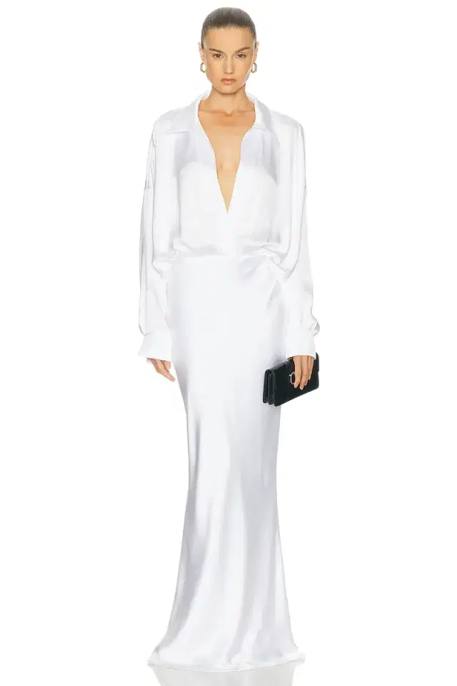 Norma Kamali Super Oversized Boyfriend Shirt Gown
